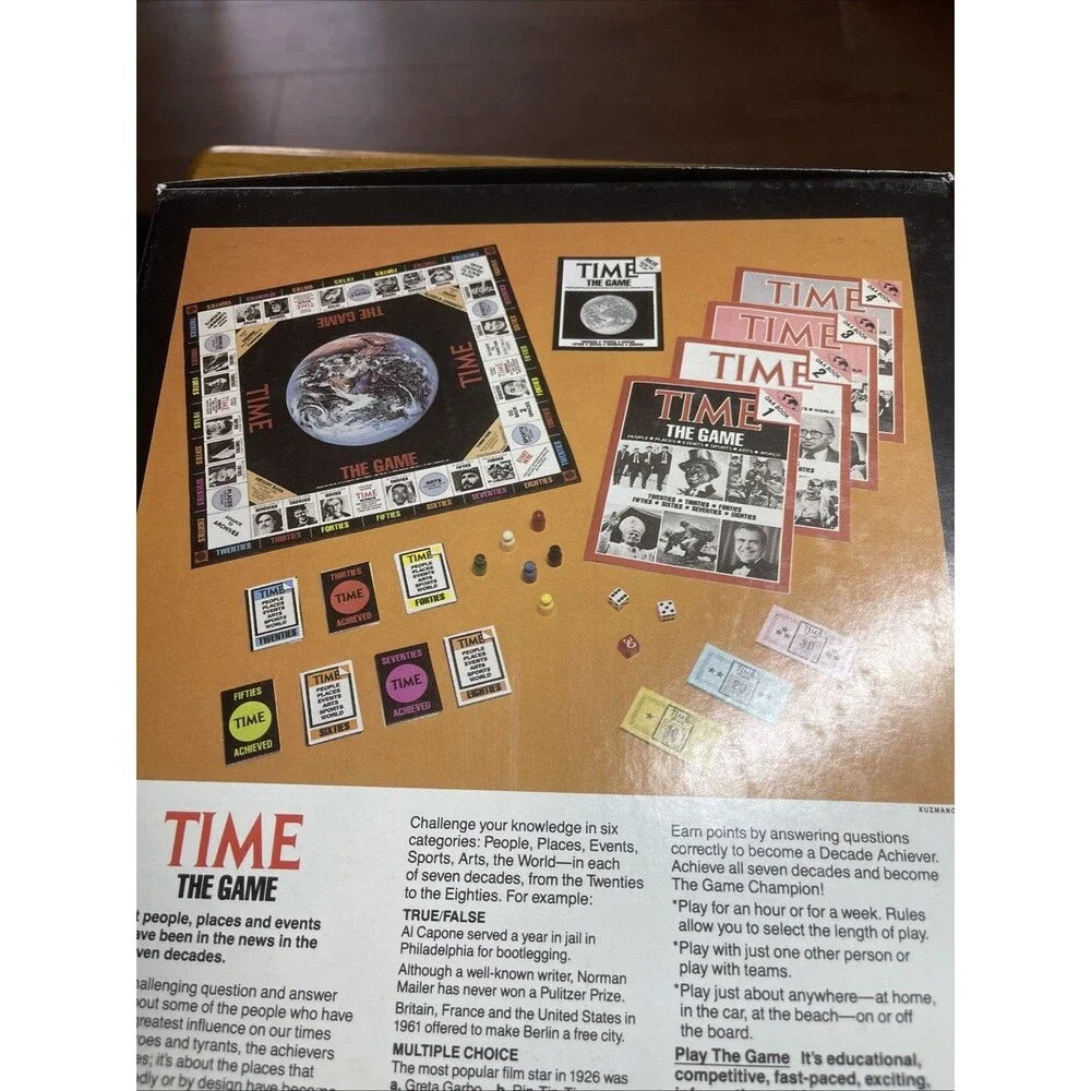 Time The Game Time Magazine Questions Board Game 1983 Rare Vintage